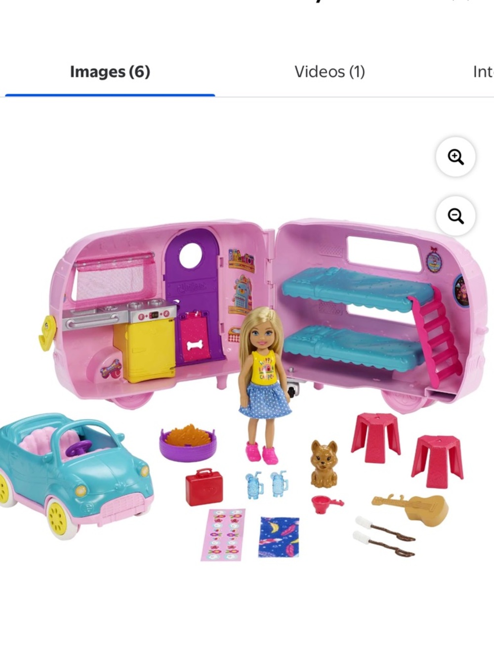 Barbie Chelsea Camper Playset with Doll and Accessories Toy.
